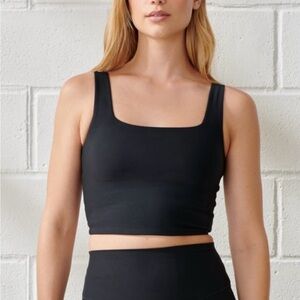 YPB Abercrombie and & Fitch Alo Yoga Women’s Tank Top Crop Square Neck Black S